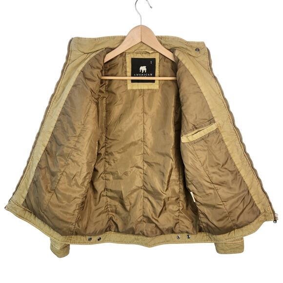 American Stitch Khaki Moto Jacket Multi Pockets Full Zip Men’s SZ SM EUC - Picture 2 of 16